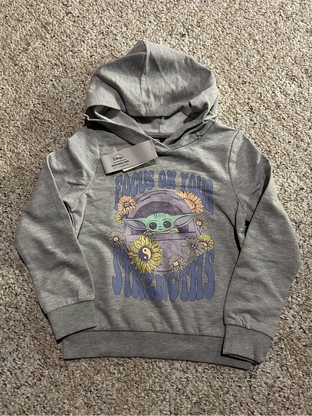 New Disney Girls Grogu Star Wars Hoodie - Youth Size M  NWT